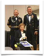 Oscar Hilman, President, PSHS and Marvin Dumlao, 1st VP at each side of Raqui as he awards the CGM to Col. Edwin P. Ramsey, 26th Cavalry PS. Oscar Hilman, President, PSHS and Marvin Dumlao, 1st VP at each side of Raqui as he awards the CGM to Col. Edwin P. Ramsey, 26th Cavalry PS.