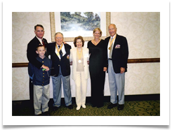 (L to R) Major Bob Seals w son Bobby, Ed, Raqui,Jenny Seals and Gen. Phil Bolte at the Cavalry Banquet.