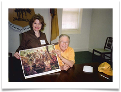 Ed & Raqui holding U.S. Cavalry's Last Charge print, Sept 2007