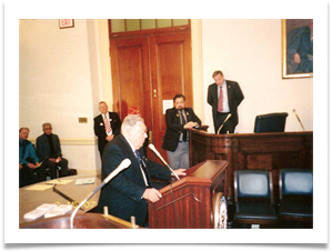 Col. Ed Ramsey speaking to the Congressional Committee on Veterans Affairs