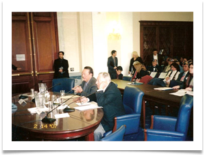 Col. Ed Ramsey speaking to a hearing on Veterans Affairs in the afternoon