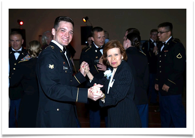 Cadet Josh Eldridge asked Raqui for the first dance