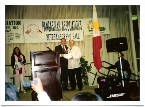 Ed receiving a Congressional Award from Congressman Bob Filner